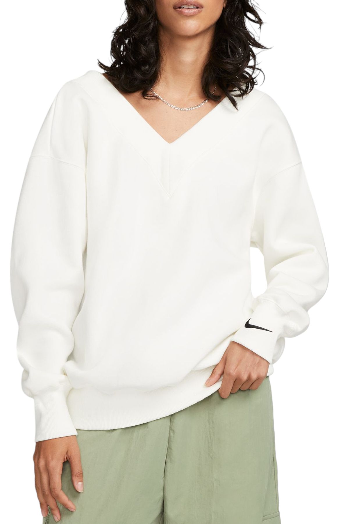 NIKE Sportswear Phoenix Fleece Oversized V-Neck Sweatshirt FB8317 133 -  Shiekh