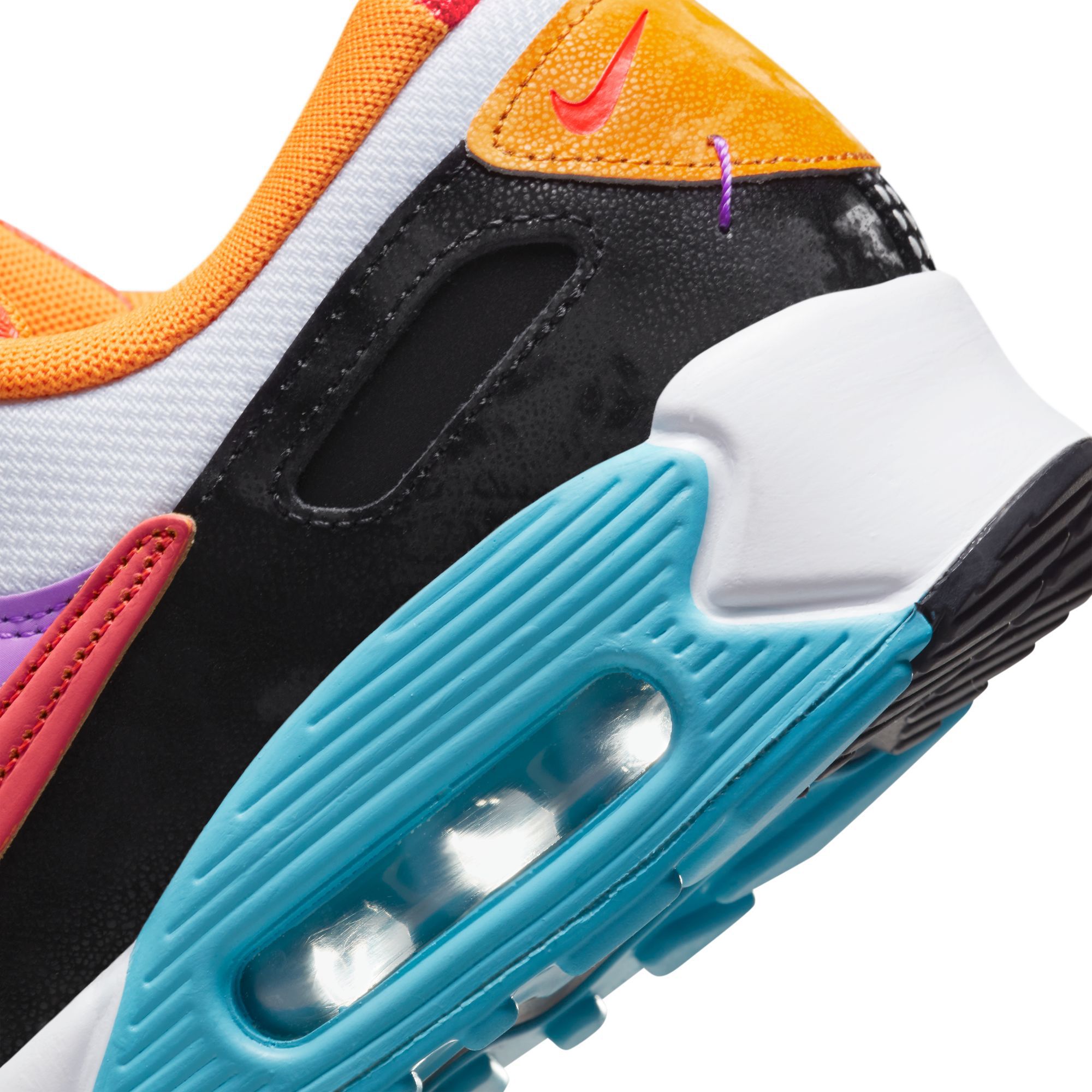 Nike Pink And Orange Air Max 90 Sneakers With Layered Design And