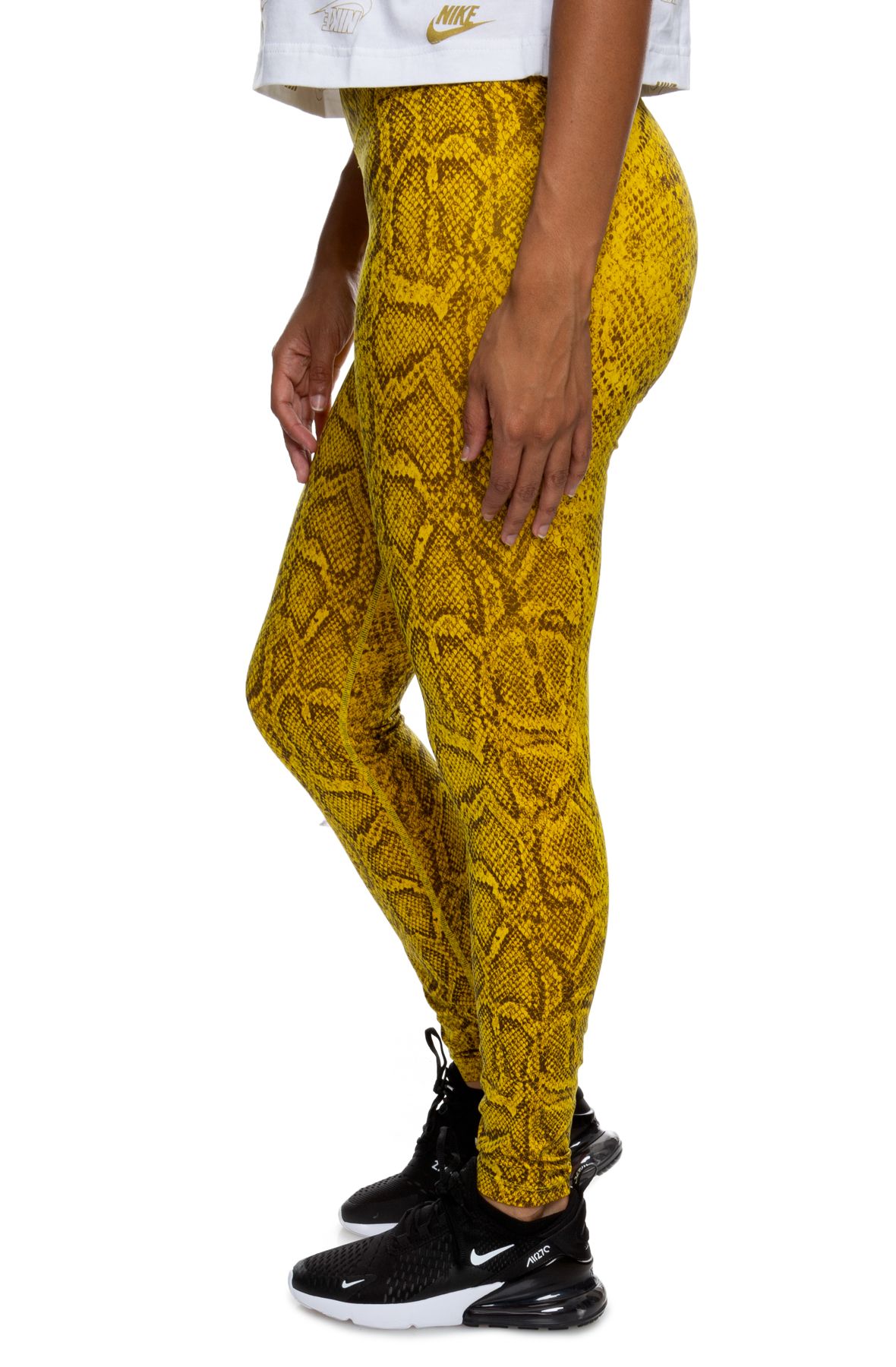 yellow nike snakeskin leggings