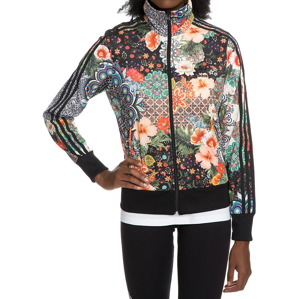 adidas track jacket women's floral
