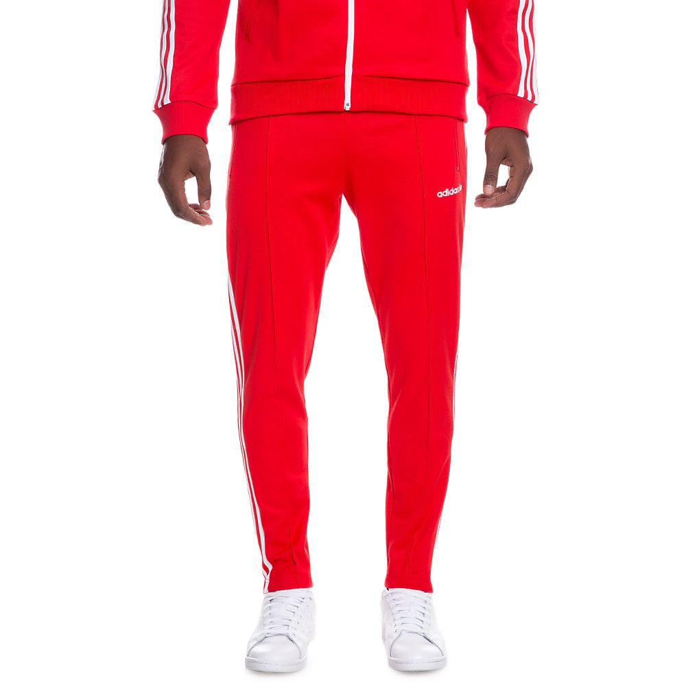 adidas beckenbauer track pants red