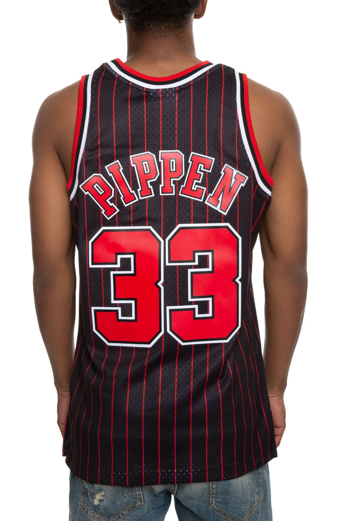 NEW Chicago Bulls Scottie Pippen Mitchell & Ness HWC Fadeaway Pinstripe  Jersey