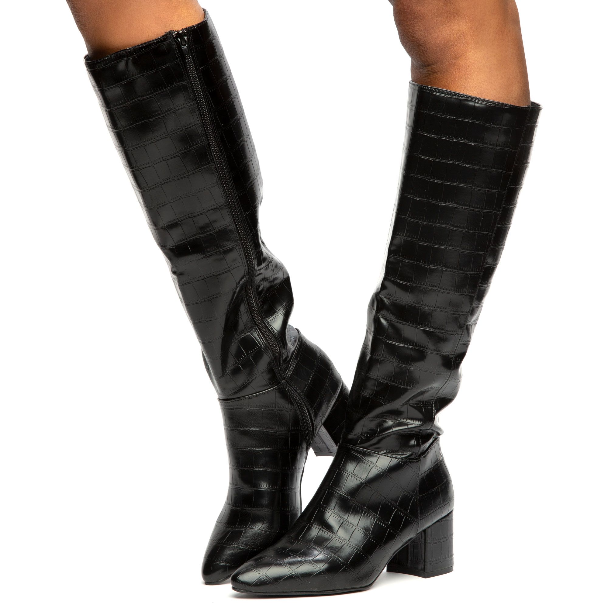 BAMBOO Rapid-18 Knee High Boots JPM RAPID-18-BLKCRO - Shiekh