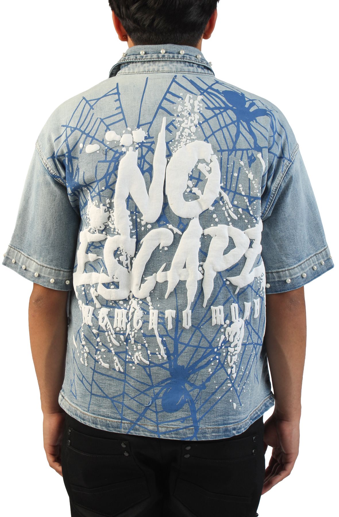 PUBLIK Escape Web Denim Shirt KS2608-MED - Shiekh