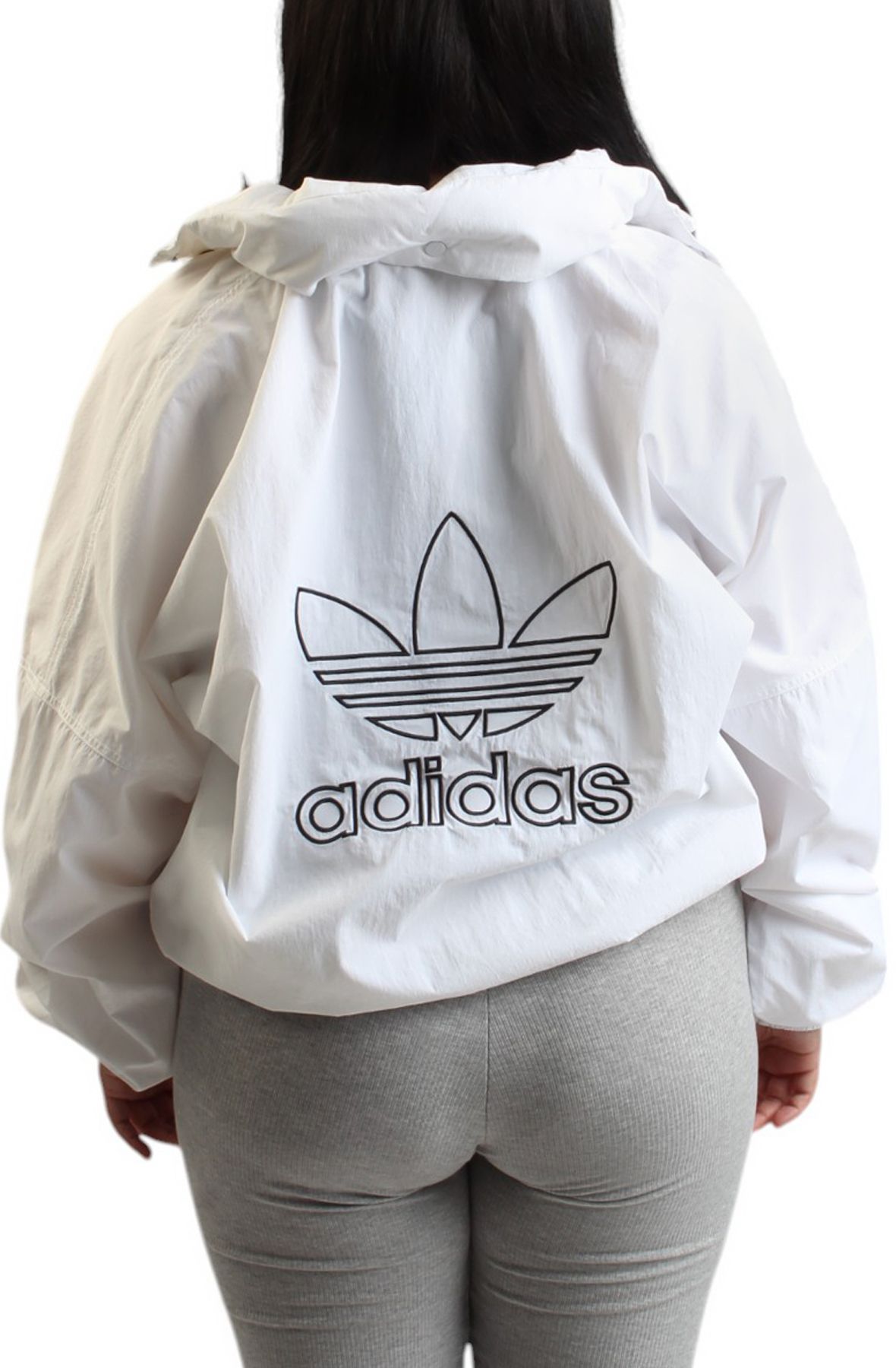 ☆adidas☆ Summer Tea Ivory ADIDAS Adicolor Woven Nylon Outline Trefoil Windbreaker