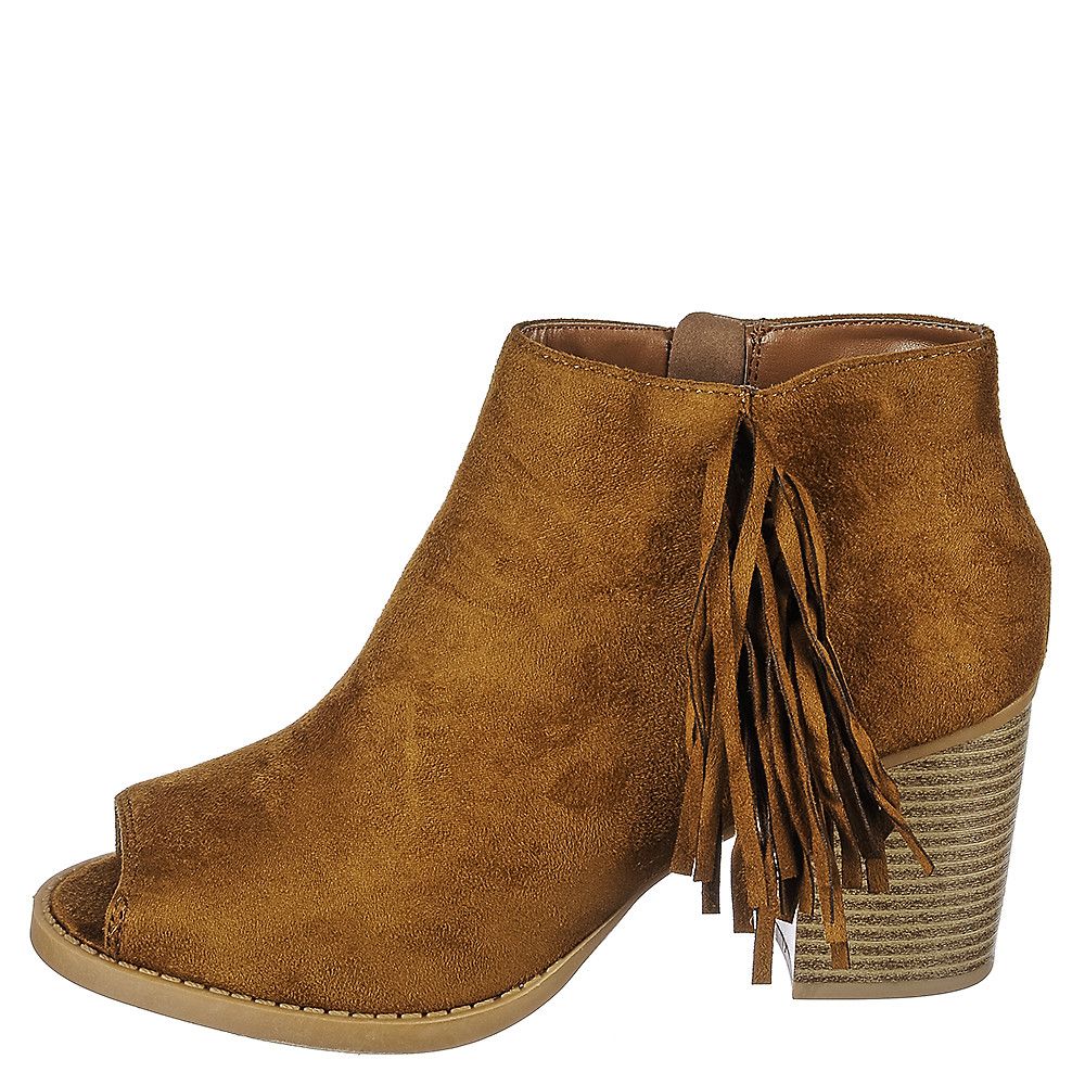 tan suede tassel ankle boots