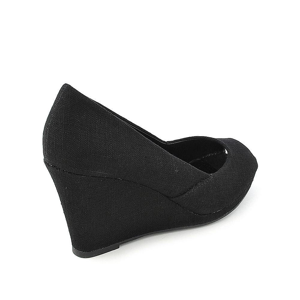 black wedge dress shoes