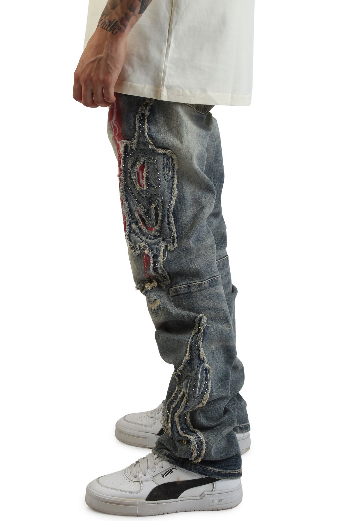 SMOKE RISE Henry Tribal Jean JP25529SK-HBLU - Shiekh