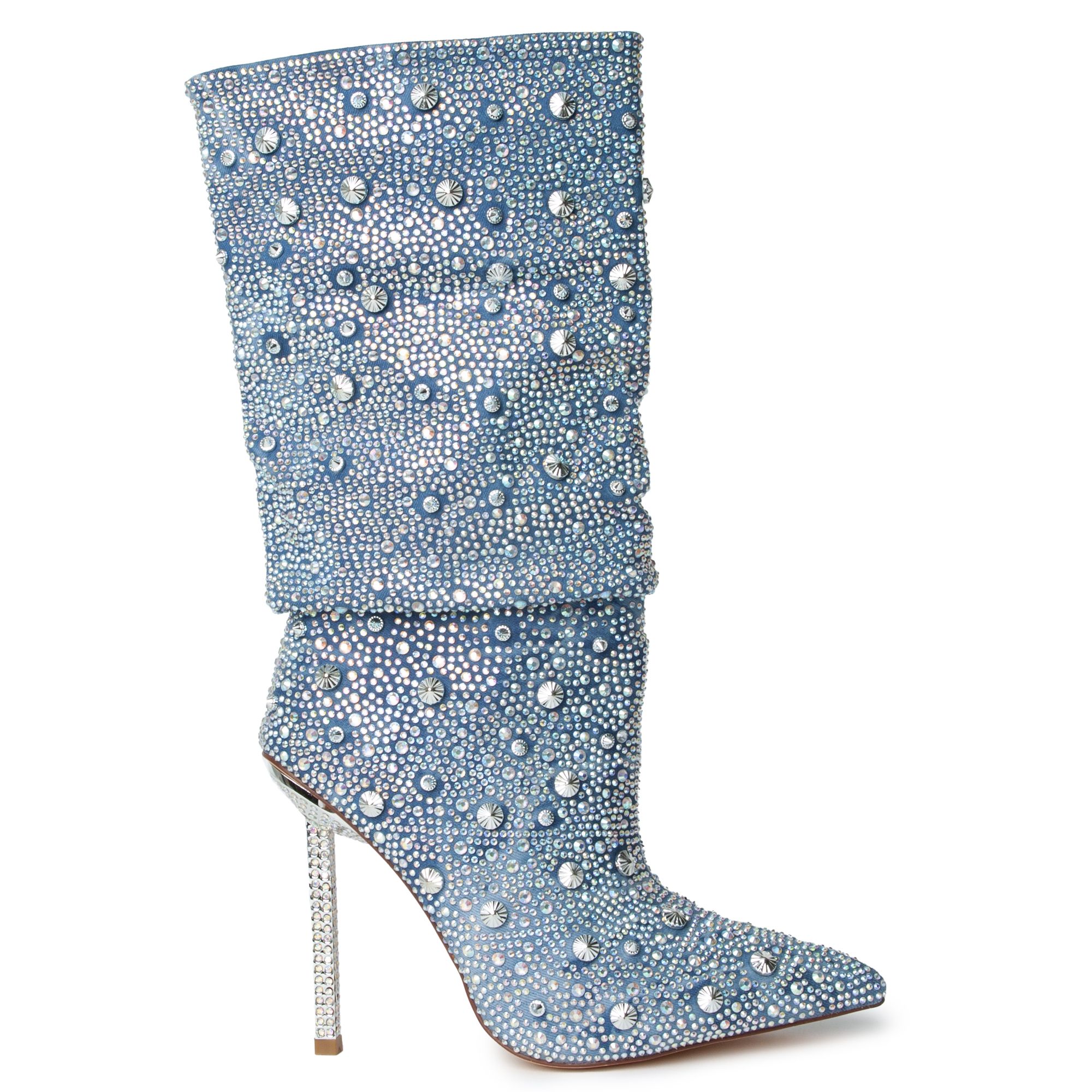 AZALEA WANG Challenger Studded Bootie CHALLENGER-DENIM - Shiekh