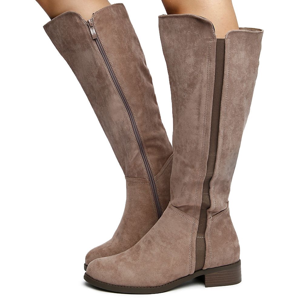TWIN TIGER Women's Trixie01KH MidCalf Boots TRIXIE01 KH/TAUPE SUEDE