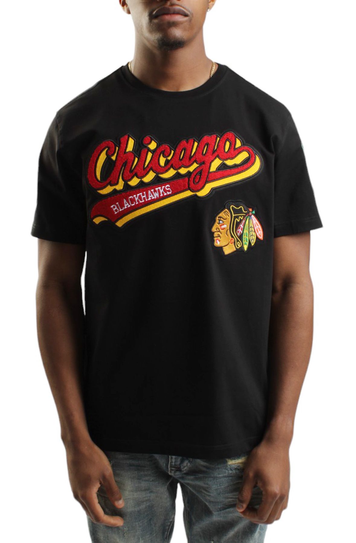 PRO STANDARD Chicago hawks T-Shirt HCB167456-BLK - Shiekh