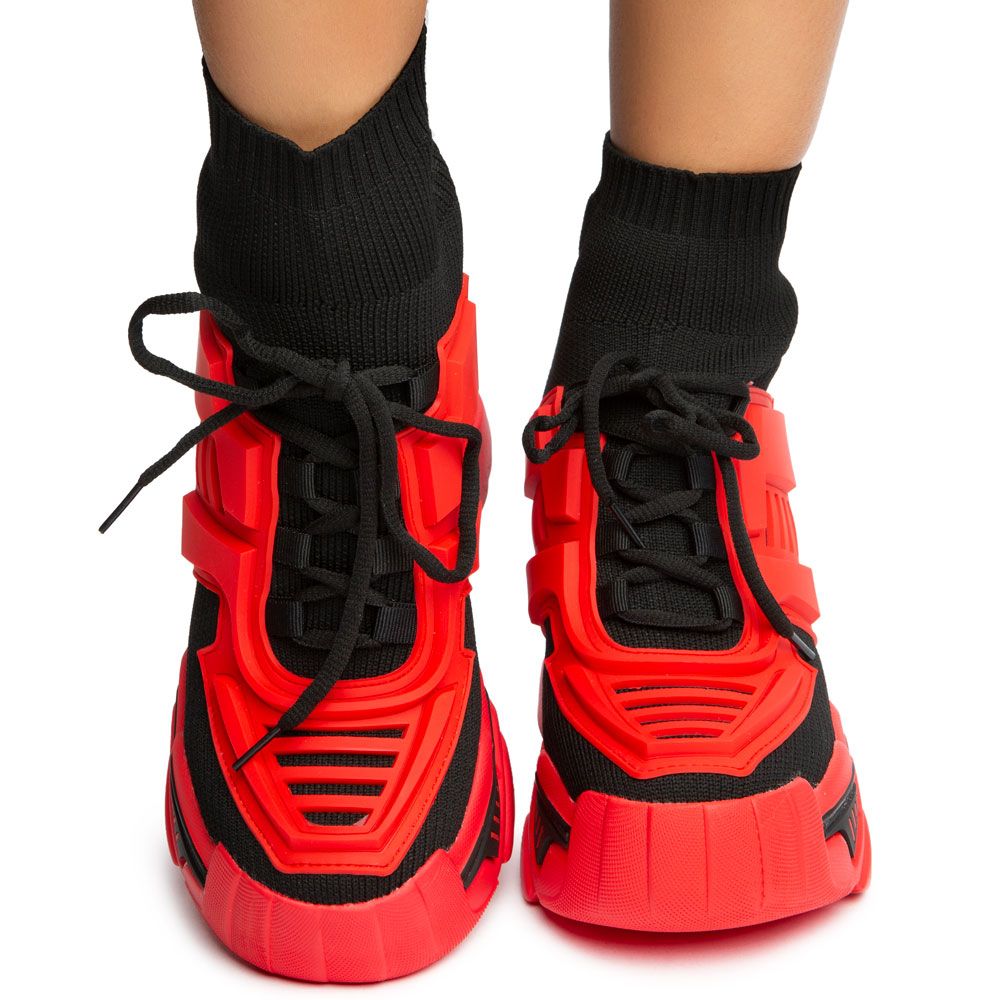 見事な創造力 ANTHONY WANG Shiekh - DAMSON-06-RED Sneakers Platform Damson-06 ジャケット・アウター