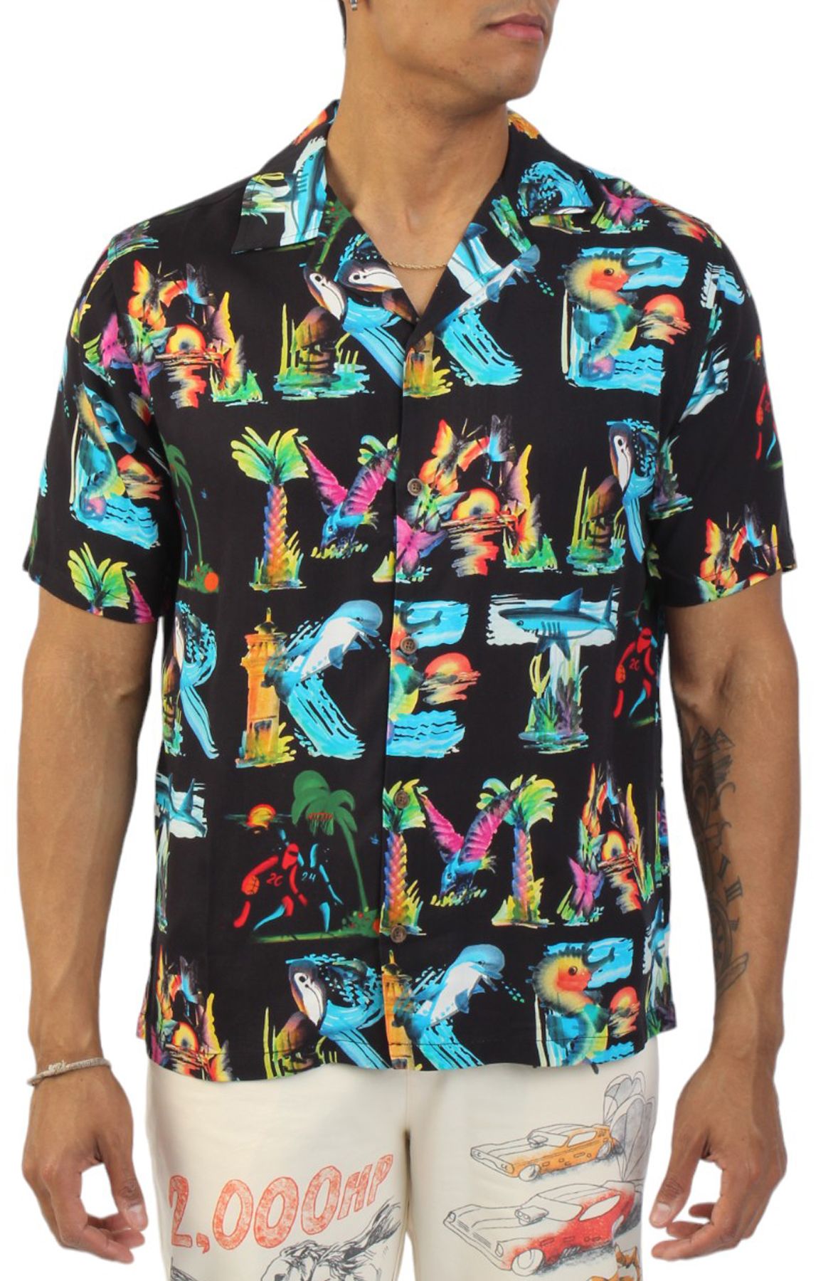 MARKET Island Life Camp Shirt 369000154BLK - Shiekh