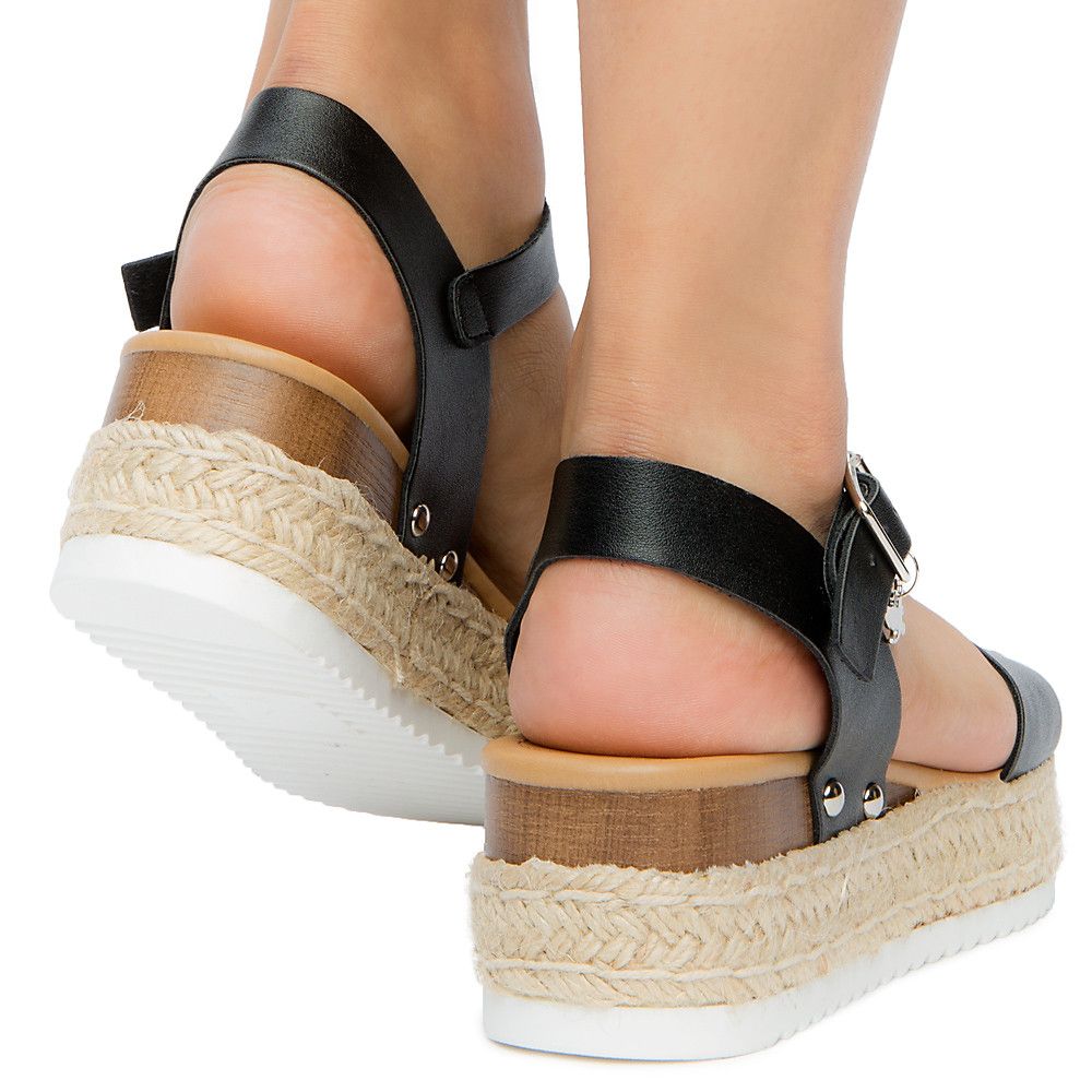 Shiekh Platform Sandal Fd Clip S Blk Shiekh 9641