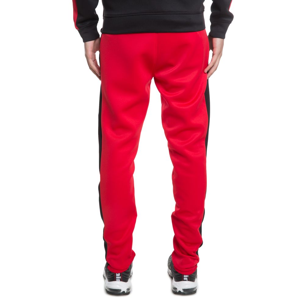 black and red track pants