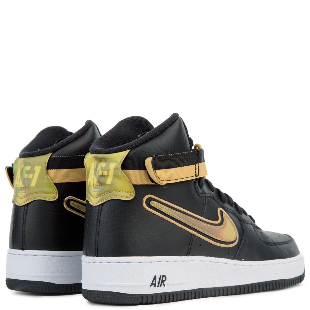 black and gold air force 1 high