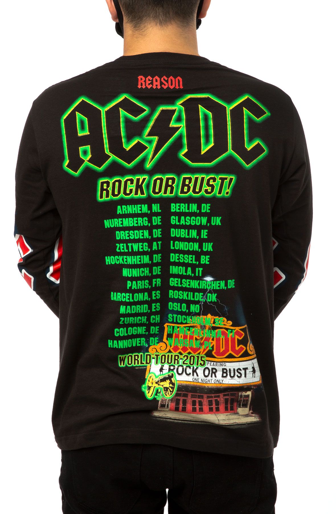 La Pop Art Men's Word Art Long Sleeve T-Shirt - Acdc Small / Black