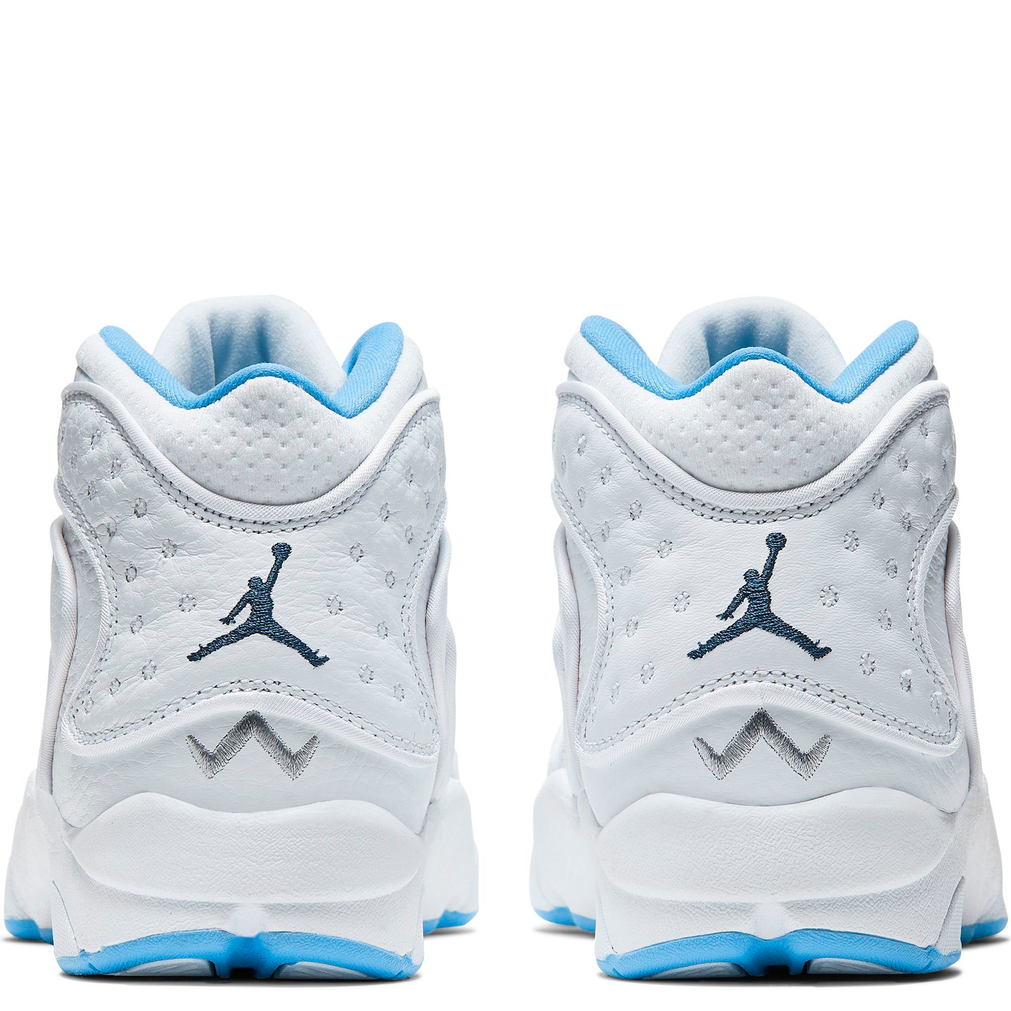 blue and white jordans for women