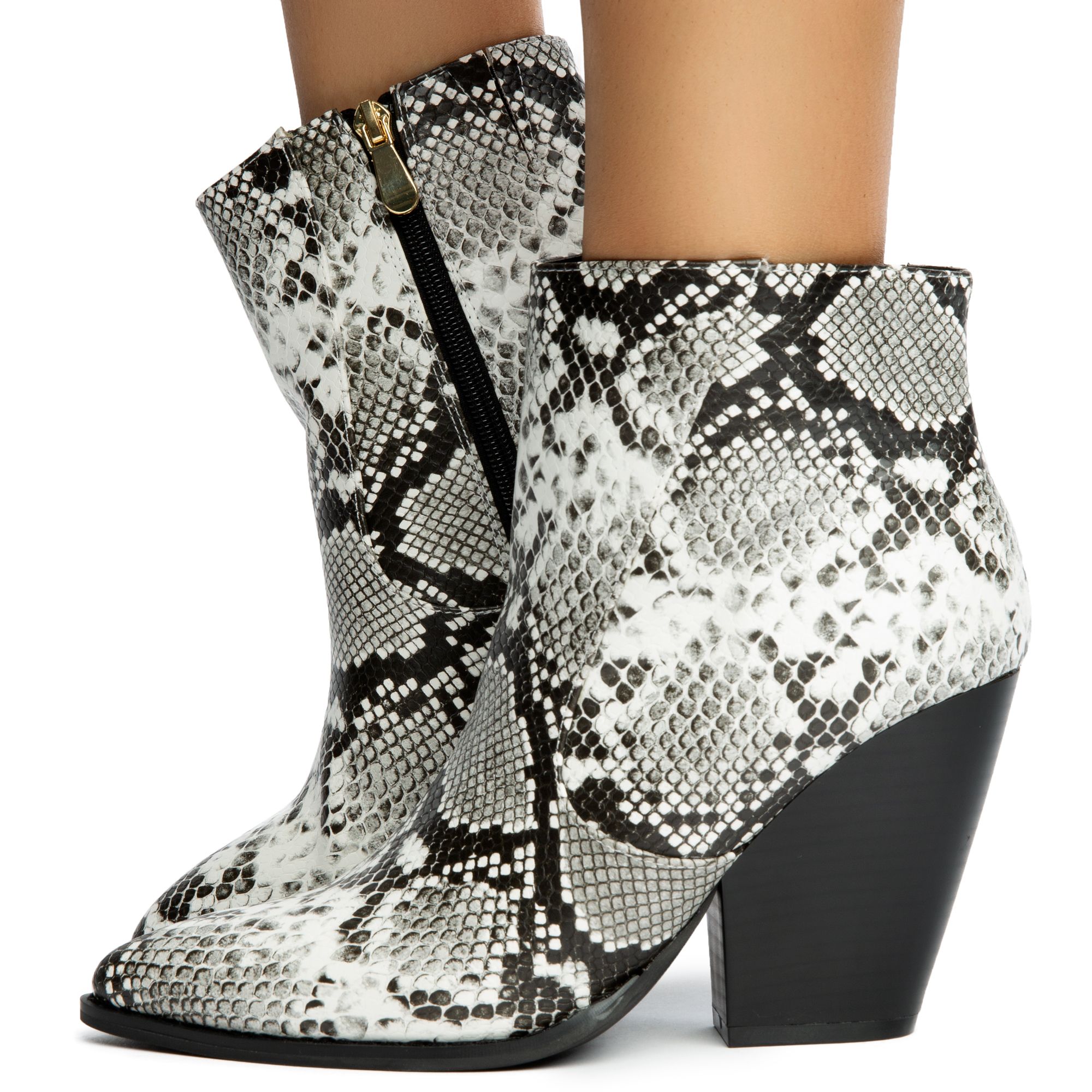 white snake booties