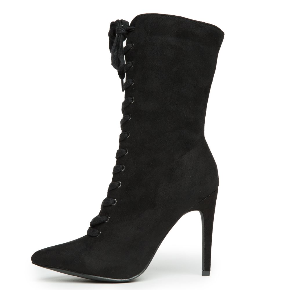 CAPE ROBBIN Gigi-11 Women's Black Heeled Booties GIGI-11/BLACK - Shiekh