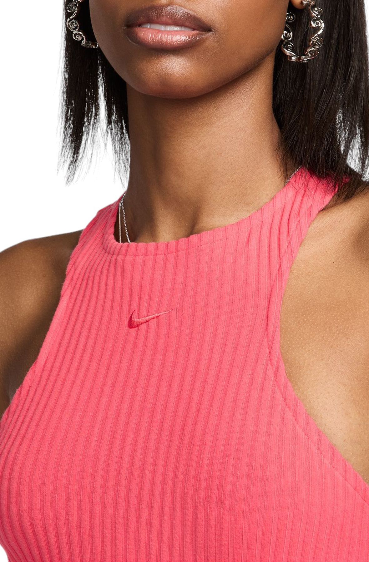 ワンピース Nike DRESS (FN3679) Womens Size XS Nike Chill Rib Slim Sleeveless Midi Dress