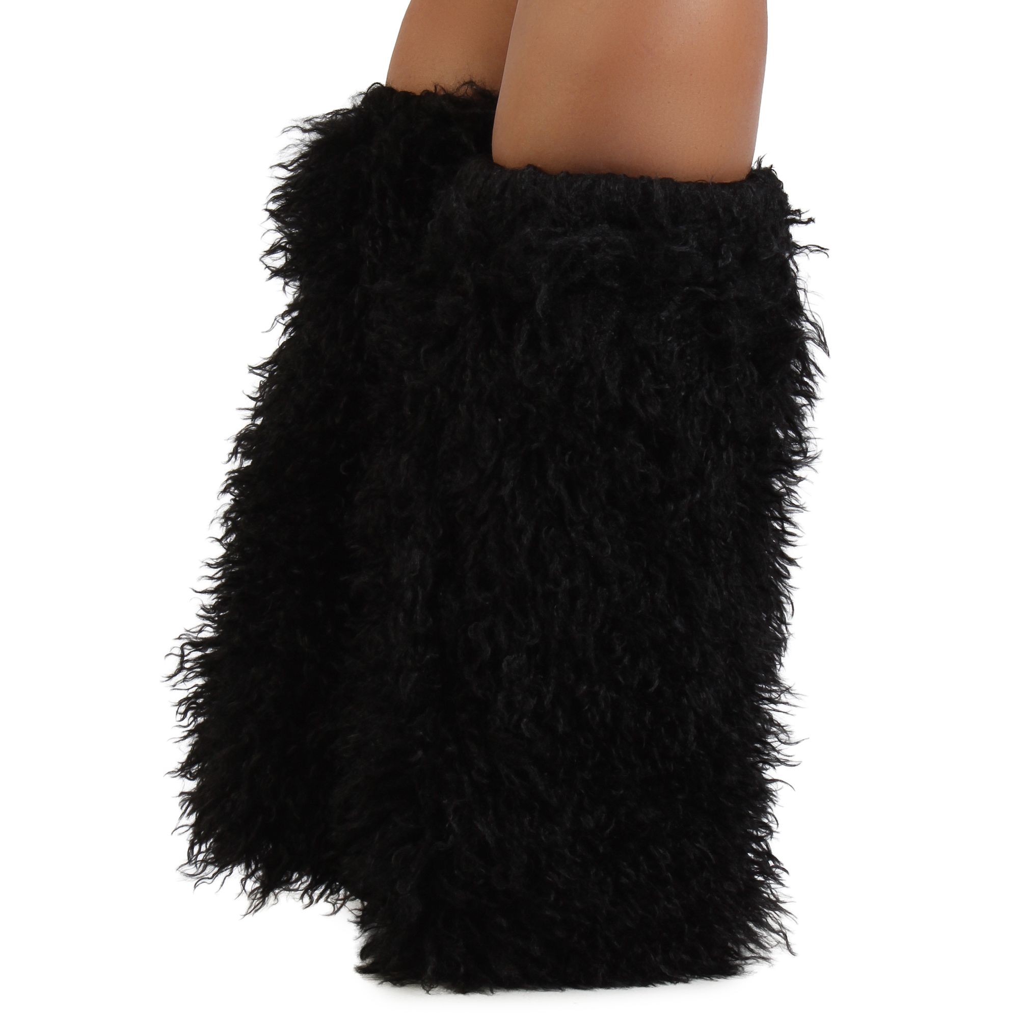 SHIEKH Demure-01Fur Stiletto Boot DEMURE-01-BLK - Shiekh