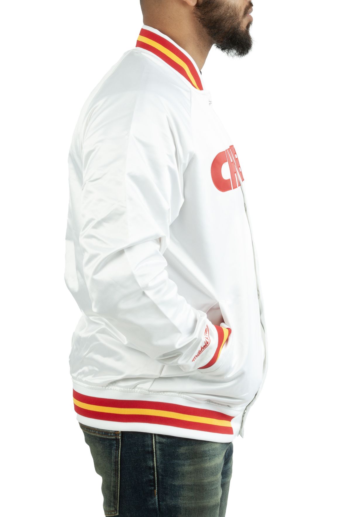 MITCHELL AND NESS Kansas City Chiefs Satin Jacket STJKMG18013KCCWHIT Shiekh