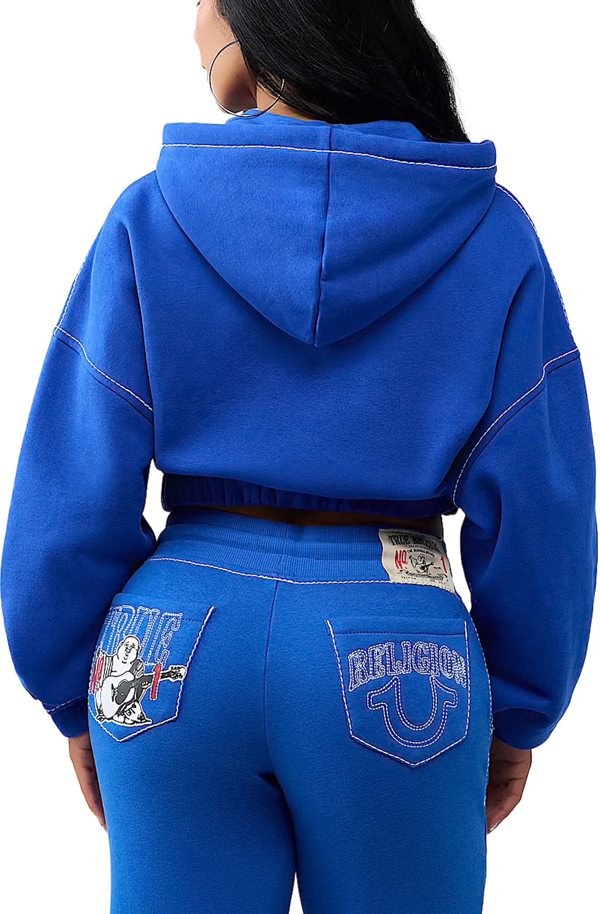 TRUE RELIGION stitch buddha big t girlfriend pullover hoodie