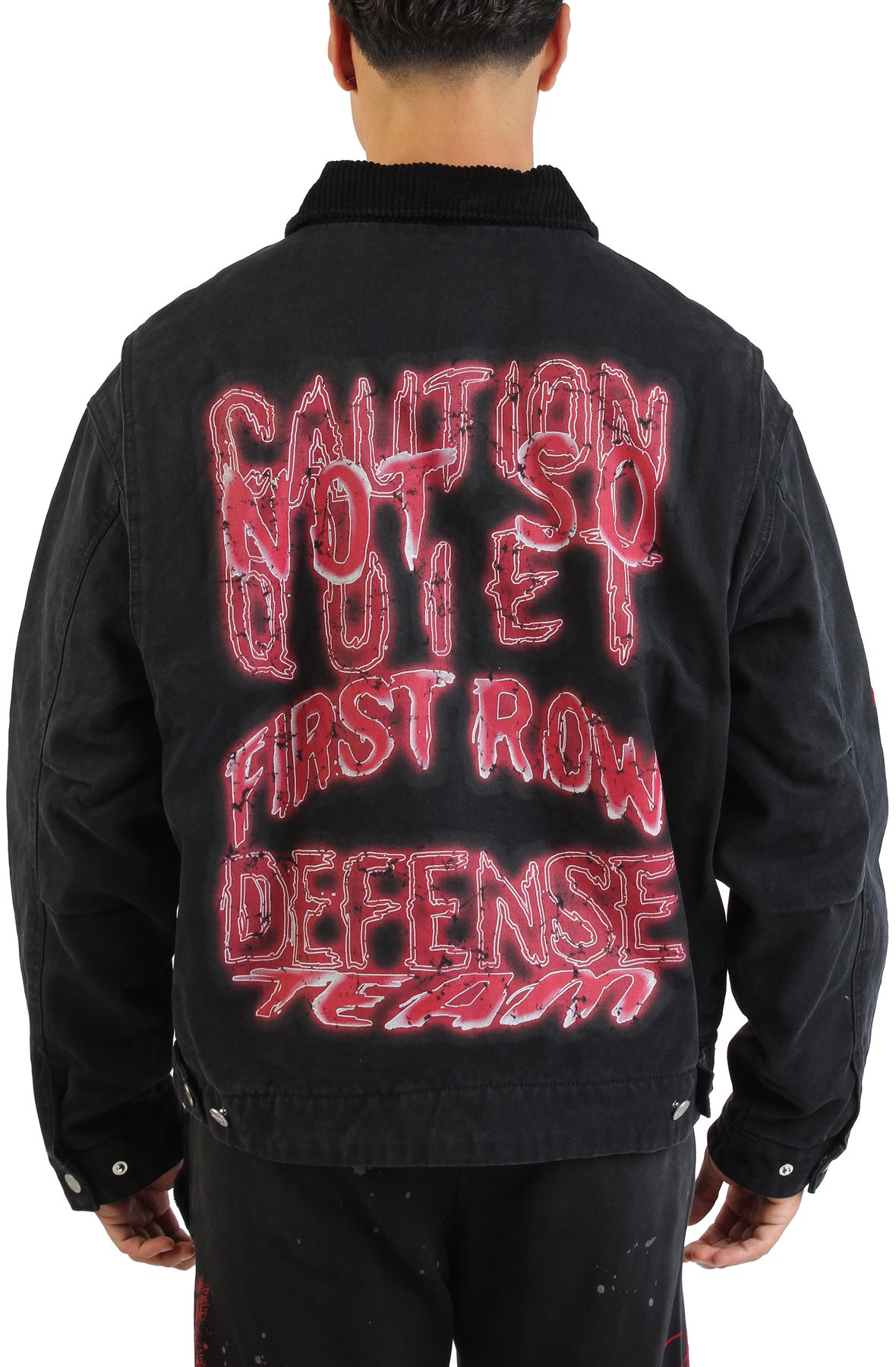 FIRST ROW Skull Workwear Jacket FRJ2093-BLK - Shiekh