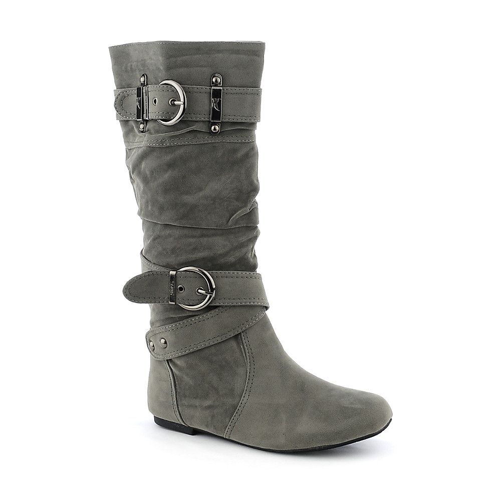 Women's Mid-Calf Flat Boot Sally-4-S Grey