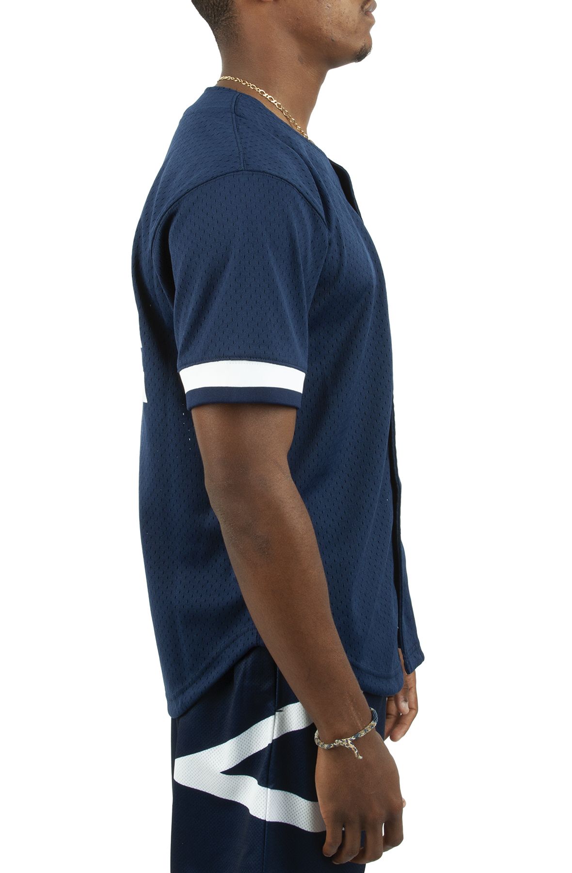 Reggie Jackson New York Yankees Mitchell & Ness Cooperstown Collection Mesh  Batting Practice Button-Up Jersey - Navy