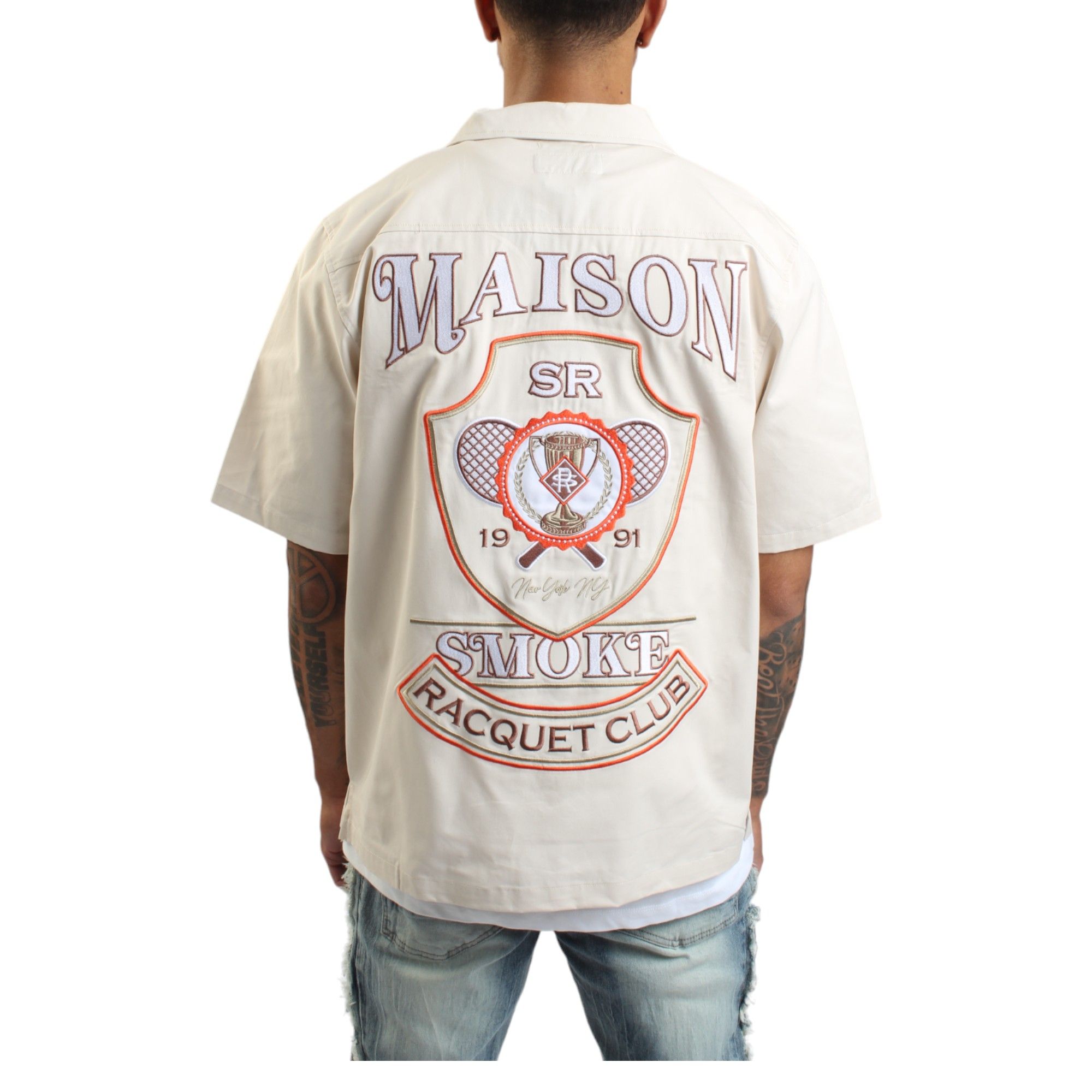 SMOKE RISE Racquetball League Button Down Shirt WH24286SK SMOKE RISE Racquetball League Button Down Shirt WH24286SK
