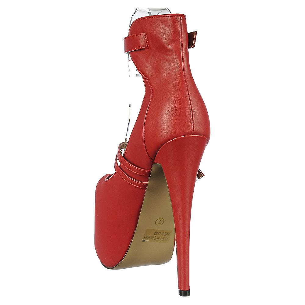 ELEGANT FOOTWEAR Women's Nelly52 High Heel Platform Shoe NELLY52/RED