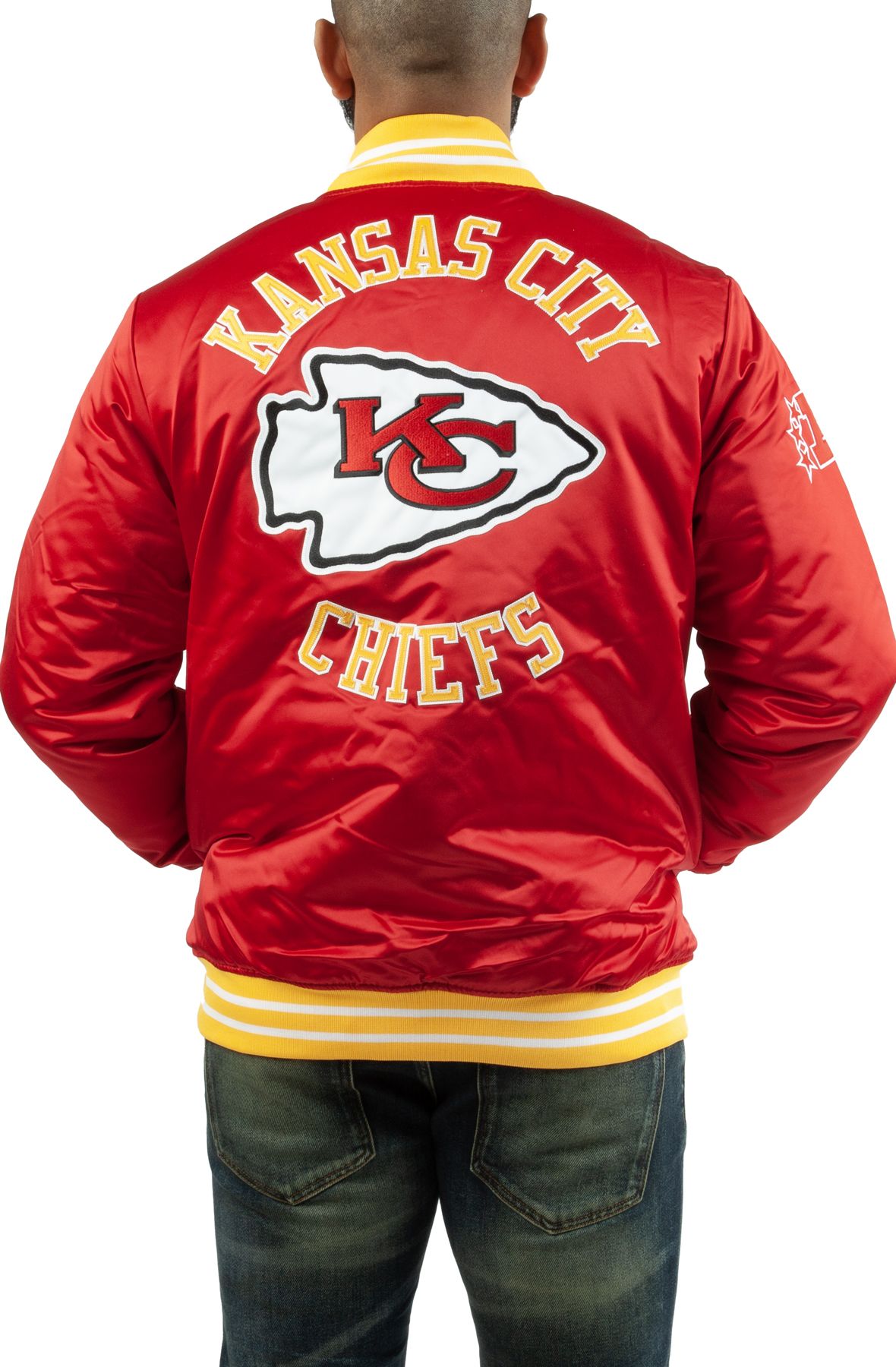 MITCHELL AND NESS Kansas City Chiefs Heavyweight Satin jacket  OJBF3413-KCCYYPPPSCAR - Shiekh