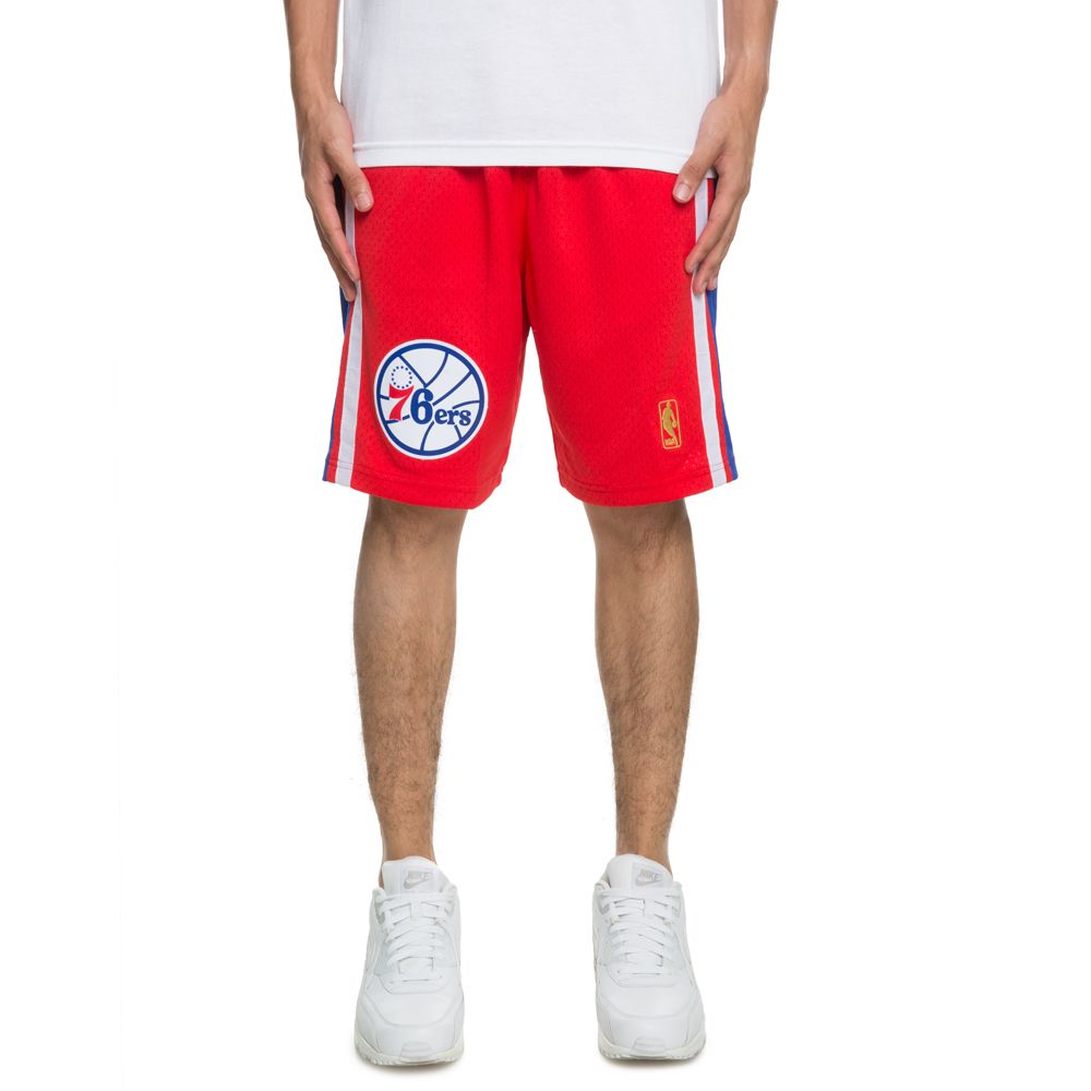 sixers shorts mitchell and ness