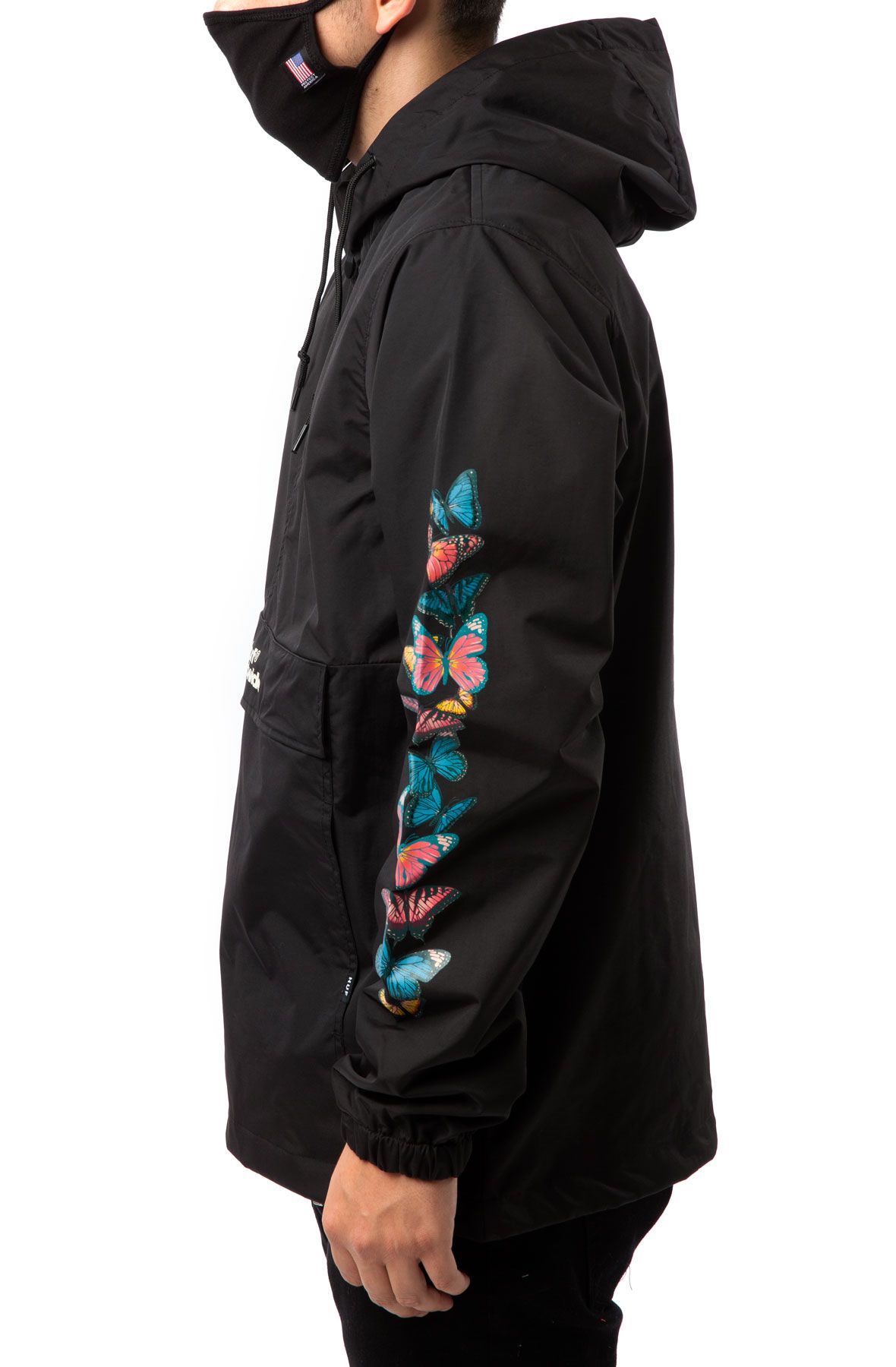 Huf flags arriva black anorak jacket