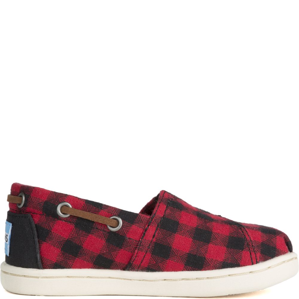 Toms red hot sale plaid shoes