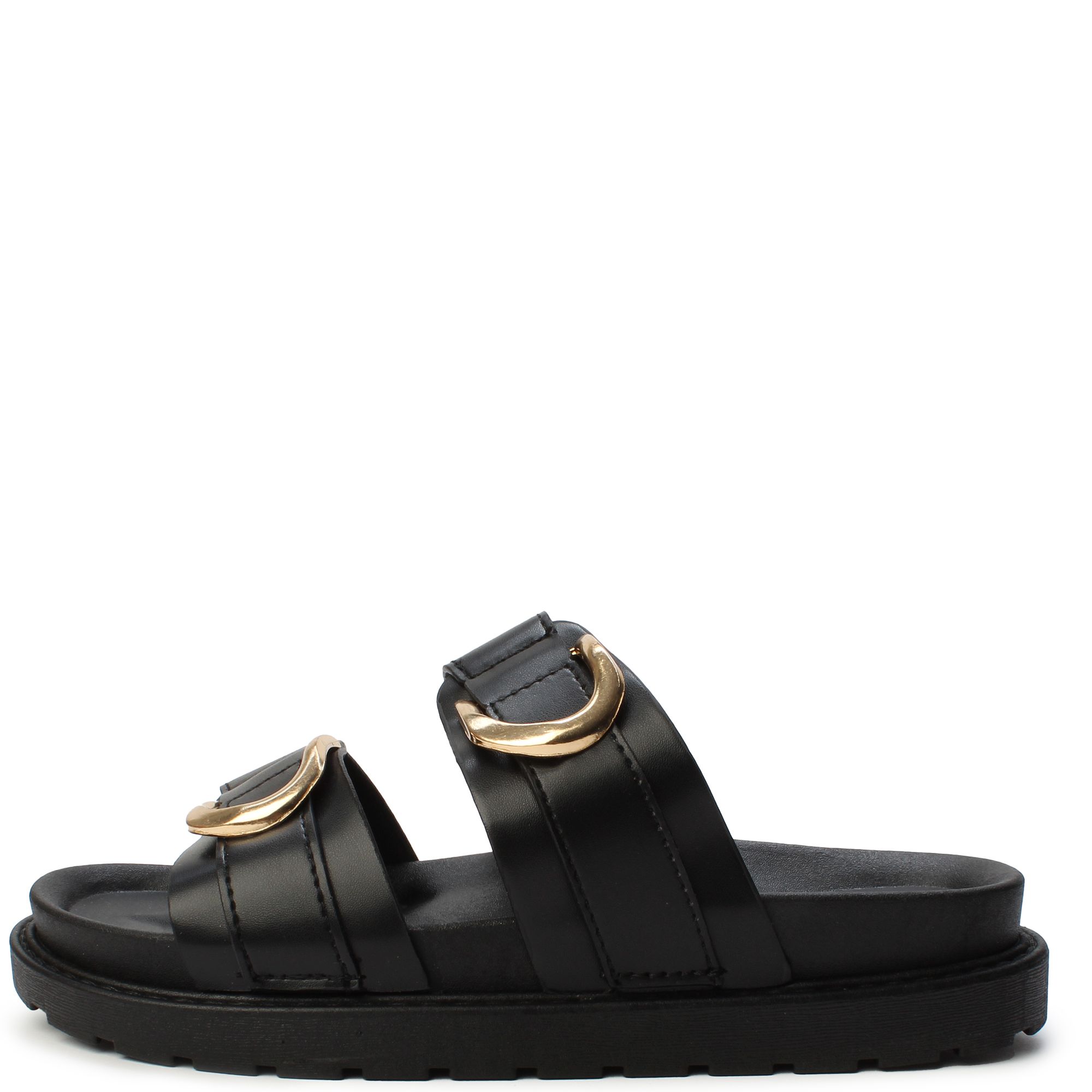 ●GINOC. LEGEND FOOTWEAR INC Gino-36 Double Strap Slide GINO-36-BKPU