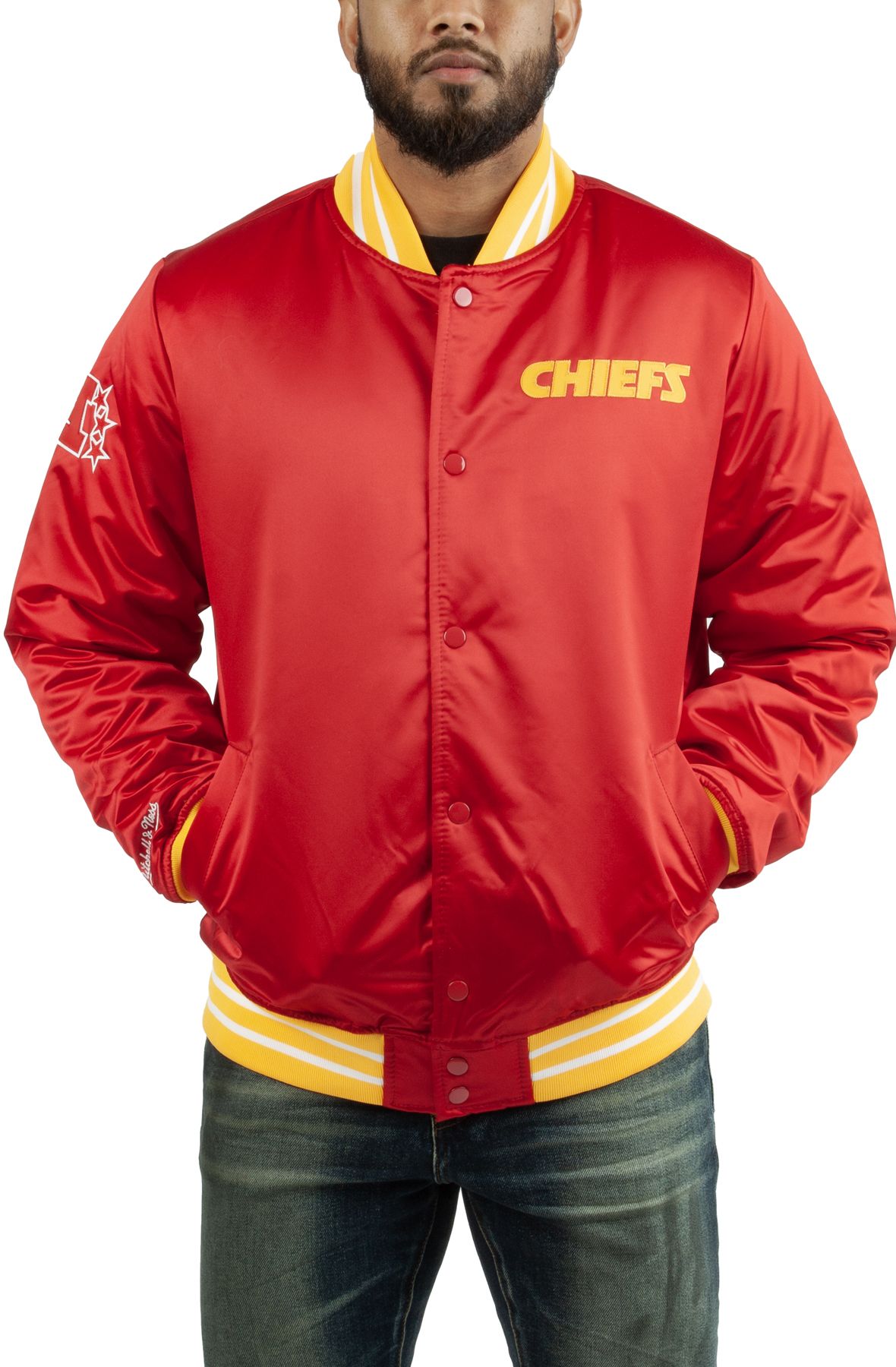 NFL 49ers Heavyweight Satin Jacket Red 3XL