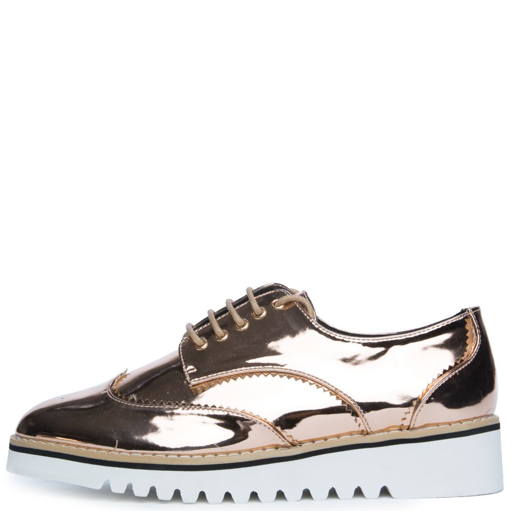 Rose gold platform oxfords top