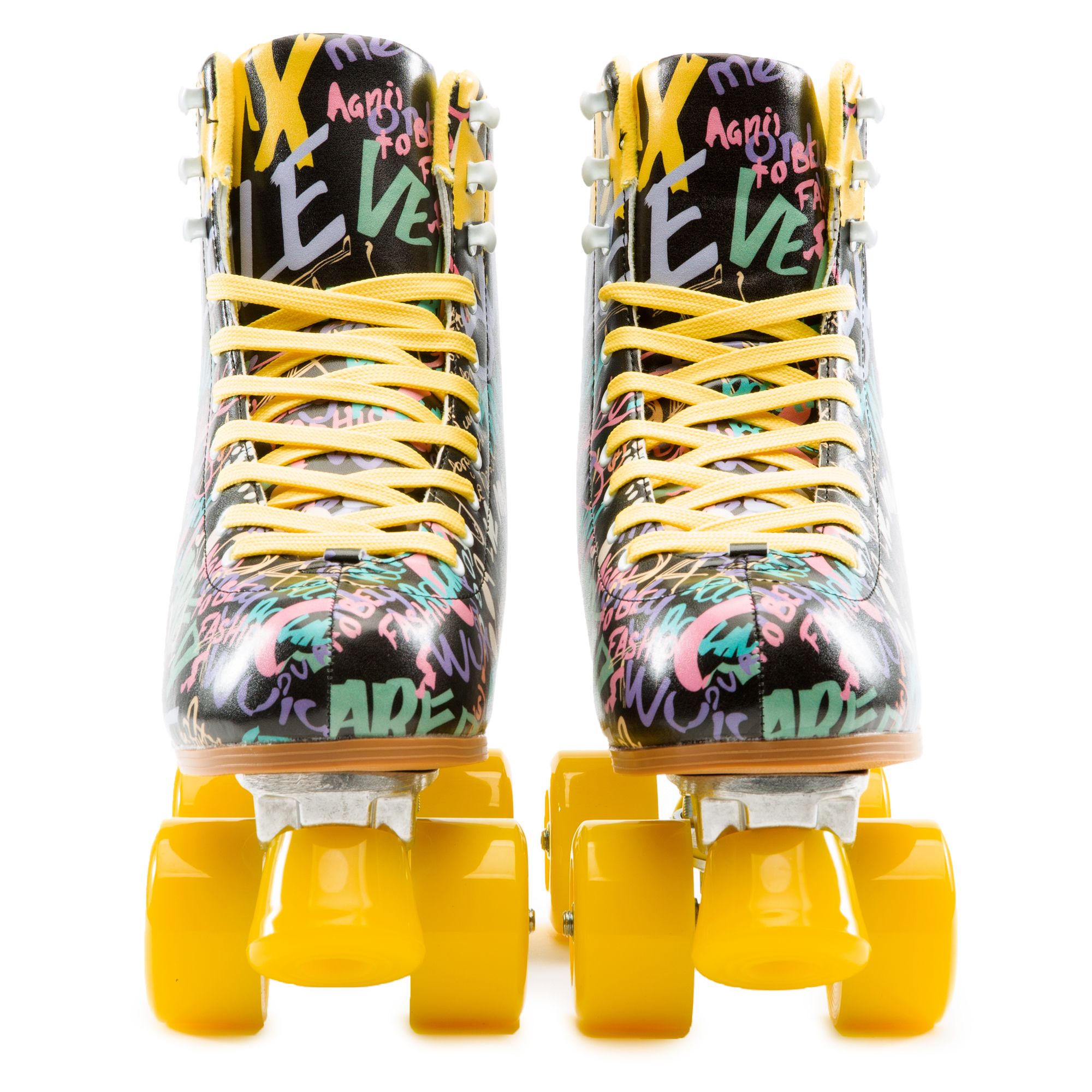 COSMIC SKATES Archie-05 Graffiti Roller Skates ARCHIE-05-BLK