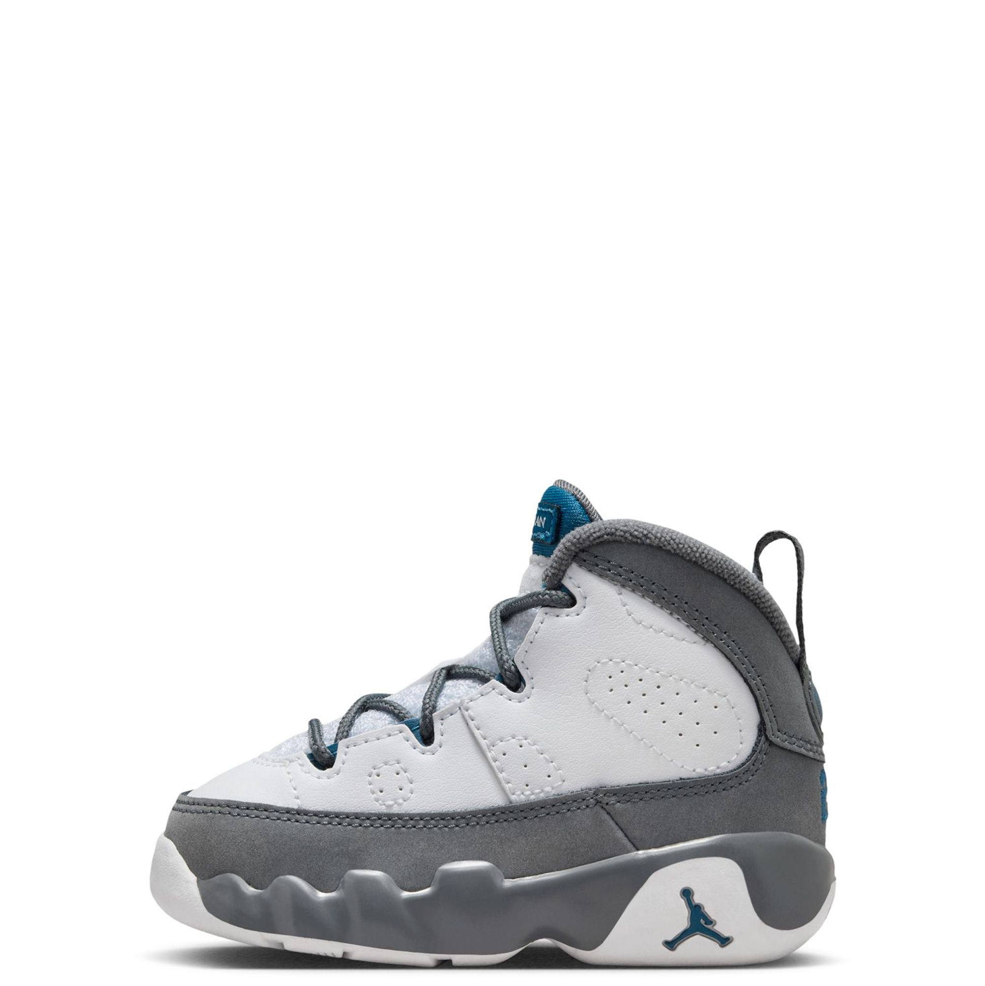 grey and white jordans 9
