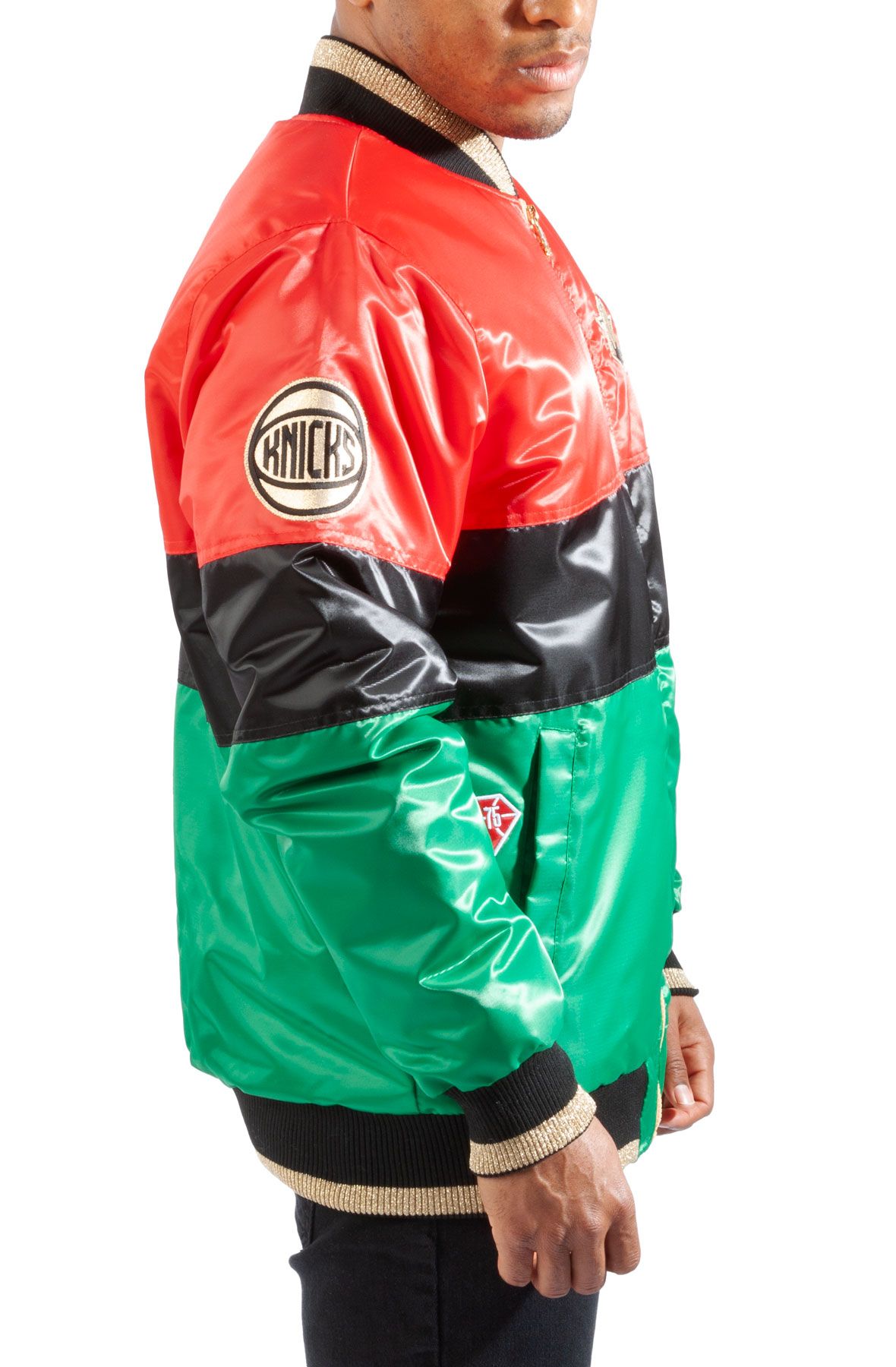 Men's Starter Red/Black/Green Brooklyn Nets Black History Month NBA 75th Anniversary Full-Zip Jacket