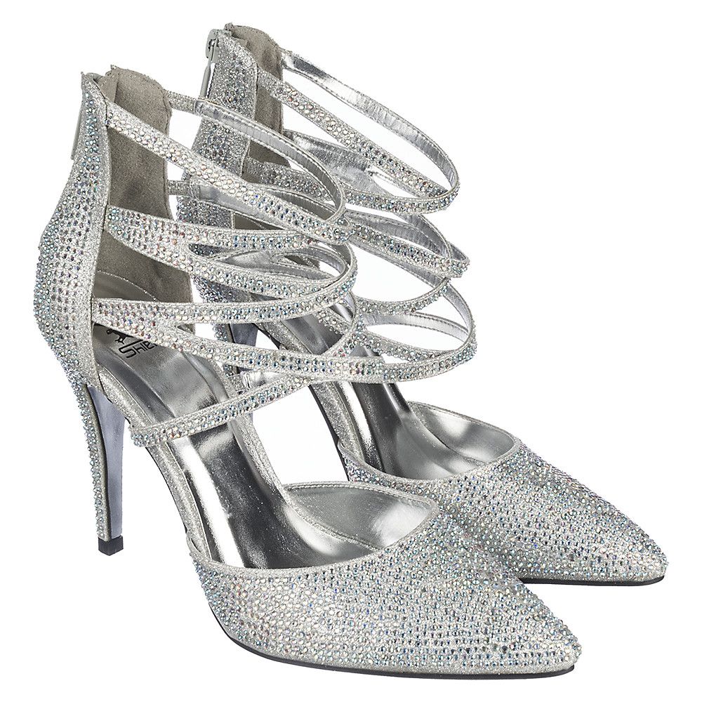 jeweled heel pumps
