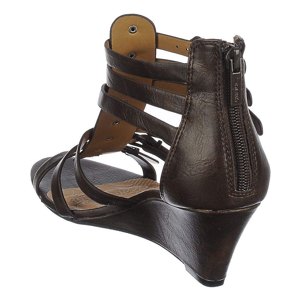 low brown wedges
