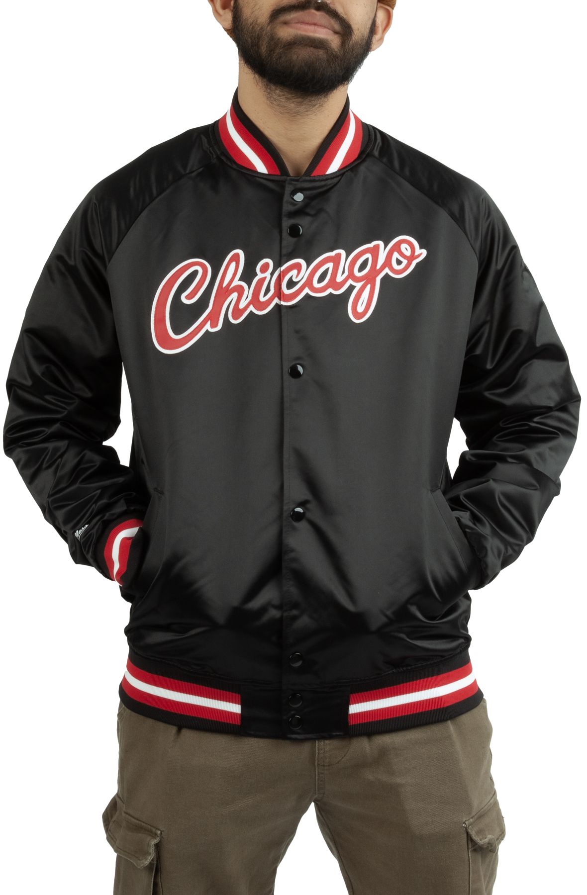Mitchell & Ness Chicago Bulls Lightweight Satin Jacket (black)