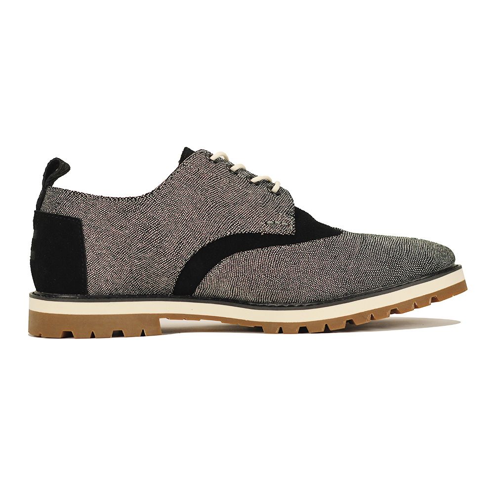 TOMS Toms for Men: Brogue V White Caviar Leather Oxford 