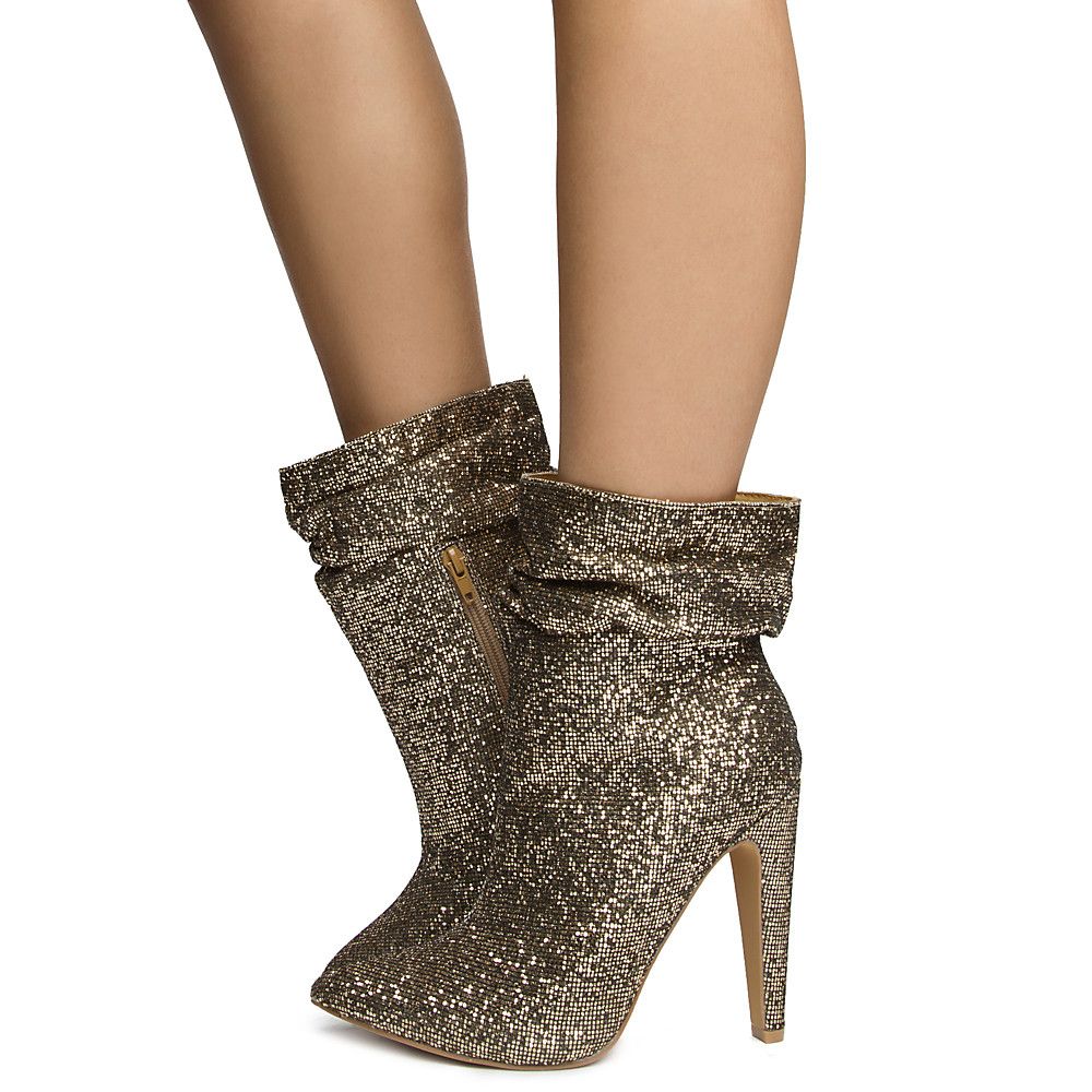 ankle boots with gold detail