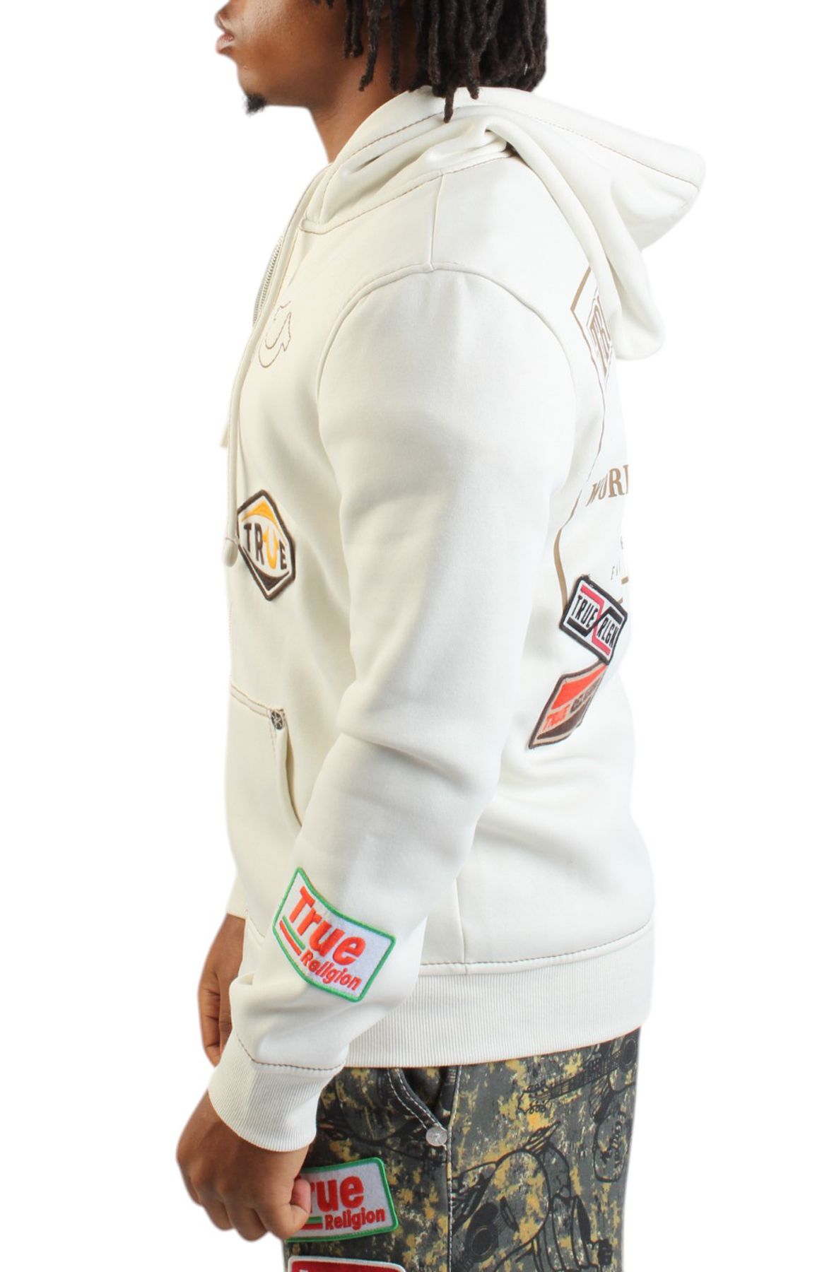 TRUE RELIGION BIG T PATCH ZIP HOODIE 109016-1420 - Shiekh