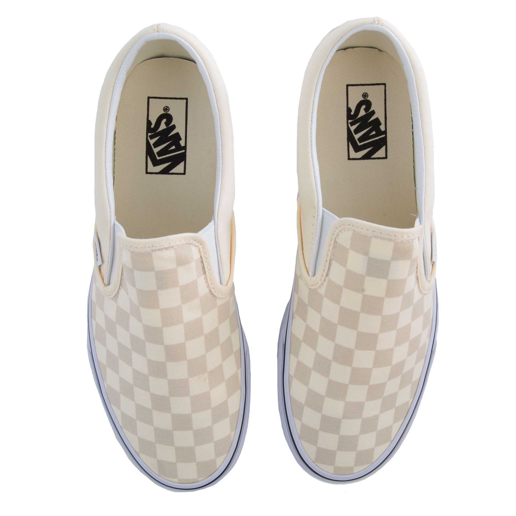 vans classic slip on white checkerboard